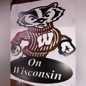 Wisconsin Badger Metal Art Wall Decor